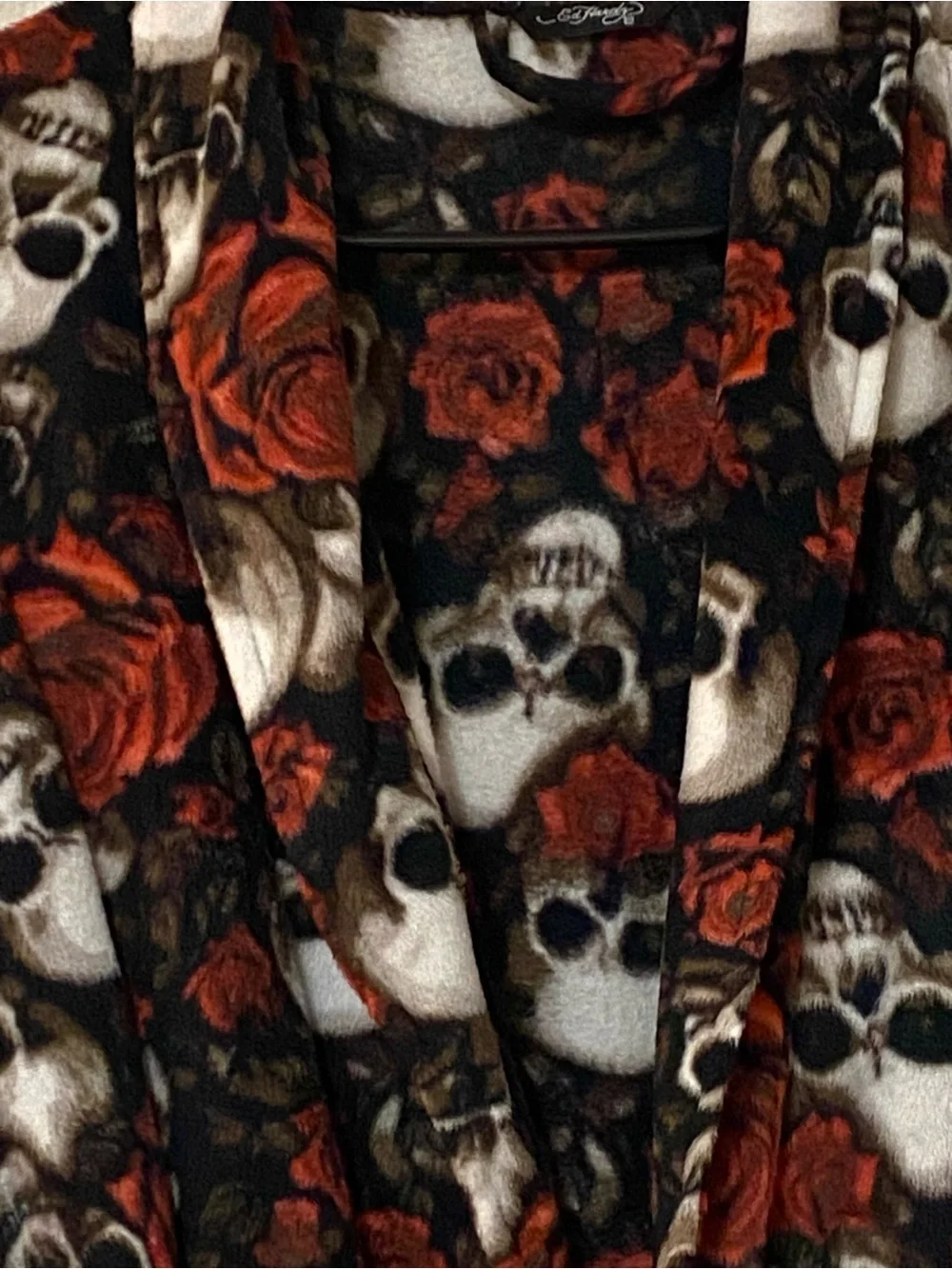 Ed Hardy Skull & Rose Print Unisex Robe - One Size Will Fit Up To XL